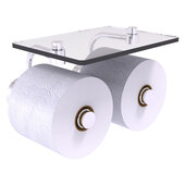  Dottingham Collection 2-Roll Toilet Paper Holder with Glass Shelf in Polished Chrome, 8-1/2'' W x 7-3/8'' D x 5'' H