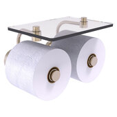  Dottingham Collection 2-Roll Toilet Paper Holder with Glass Shelf in Antique Pewter, 8-1/2'' W x 7-3/8'' D x 5'' H