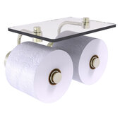  Dottingham Collection 2-Roll Toilet Paper Holder with Glass Shelf in Polished Nickel, 8-1/2'' W x 7-3/8'' D x 5'' H