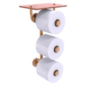  Dottingham Collection 3-Roll Toilet Paper Holder with Wood Shelf in Brushed Bronze, 8-1/2'' W x 7-13/16'' D x 15-5/8'' H