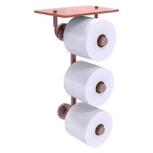  Dottingham Collection 3-Roll Toilet Paper Holder with Wood Shelf in Antique Copper, 8-1/2'' W x 7-13/16'' D x 15-5/8'' H