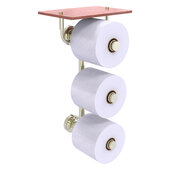  Dottingham Collection 3-Roll Toilet Paper Holder with Wood Shelf in Polished Nickel, 8-1/2'' W x 7-13/16'' D x 15-5/8'' H