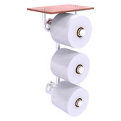  Dottingham Collection 3-Roll Toilet Paper Holder with Wood Shelf in Satin Chrome, 8-1/2'' W x 7-13/16'' D x 15-5/8'' H
