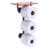  Dottingham Collection 3-Roll Toilet Paper Holder with Wood Shelf in Venetian Bronze, 8-1/2'' W x 7-13/16'' D x 15-5/8'' H