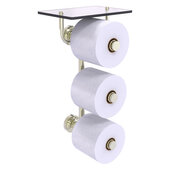  Dottingham Collection 3-Roll Toilet Paper Holder with Glass Shelf in Polished Nickel, 8-1/2'' W x 7-13/16'' D x 15-5/8'' H
