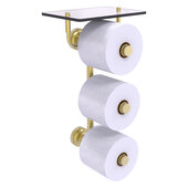  Dottingham Collection 3-Roll Toilet Paper Holder with Glass Shelf in Satin Brass, 8-1/2'' W x 7-13/16'' D x 15-5/8'' H