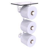  Dottingham Collection 3-Roll Toilet Paper Holder with Glass Shelf in Satin Chrome, 8-1/2'' W x 7-13/16'' D x 15-5/8'' H