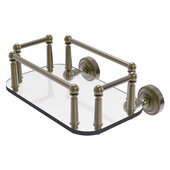  Dottingham Collection Wall Mounted Glass Guest Towel Tray in Antique Brass, 10-1/4'' W x 8'' D x 4-13/16'' H