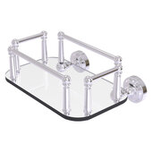  Dottingham Collection Wall Mounted Glass Guest Towel Tray in Satin Chrome, 10-1/4'' W x 8'' D x 4-13/16'' H