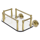  Dottingham Collection Wall Mounted Glass Guest Towel Tray in Unlacquered Brass, 10-1/4'' W x 8'' D x 4-13/16'' H