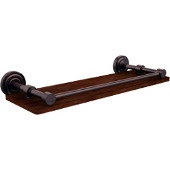  Dottingham Collection 16 Inch Solid IPE Ironwood Shelf with Gallery Rail, Antique Copper