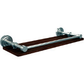  Dottingham Collection 16 Inch Solid IPE Ironwood Shelf with Gallery Rail, Polished Nickel