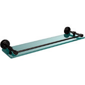  Dottingham 22 Inch Glass Shelf with Gallery Rail, Oil Rubbed Bronze