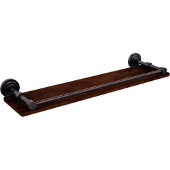  Dottingham Collection 22 Inch Solid IPE Ironwood Shelf with Gallery Rail, Antique Copper