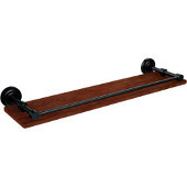  Dottingham Collection 22 Inch Solid IPE Ironwood Shelf with Gallery Rail, Oil Rubbed Bronze