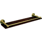  Dottingham Collection 22 Inch Solid IPE Ironwood Shelf with Gallery Rail, Polished Brass