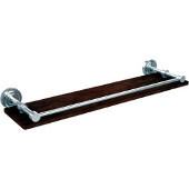  Dottingham Collection 22 Inch Solid IPE Ironwood Shelf with Gallery Rail, Polished Chrome