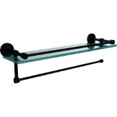  Dottingham Collection Paper Towel Holder with 16 Inch Gallery Glass Shelf, Matte Black