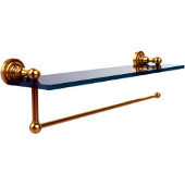  Dottingham Collection Paper Towel Holder with 22 Inch Glass Shelf, Polished Brass