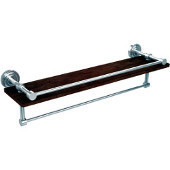  Dottingham Collection 22 Inch IPE Ironwood Shelf with Gallery Rail and Towel Bar, Polished Chrome