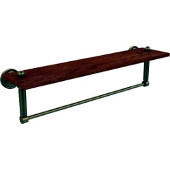  Dottingham Collection 22 Inch Solid IPE Ironwood Shelf with Integrated Towel Bar, Antique Brass