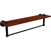  Dottingham Collection 22 Inch Solid IPE Ironwood Shelf with Integrated Towel Bar, Oil Rubbed Bronze