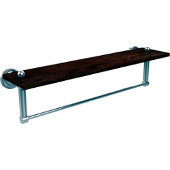  Dottingham Collection 22 Inch Solid IPE Ironwood Shelf with Integrated Towel Bar, Polished Chrome