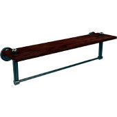  Dottingham Collection 22 Inch Solid IPE Ironwood Shelf with Integrated Towel Bar, Antique Pewter