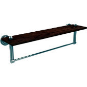  Dottingham Collection 22 Inch Solid IPE Ironwood Shelf with Integrated Towel Bar, Polished Nickel