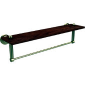  Dottingham Collection 22 Inch Solid IPE Ironwood Shelf with Integrated Towel Bar, Satin Brass