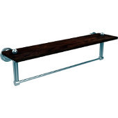  Dottingham Collection 22 Inch Solid IPE Ironwood Shelf with Integrated Towel Bar, Satin Chrome