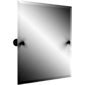  Frameless Rectangular Tilt Mirror with Beveled Edge, Matte Black