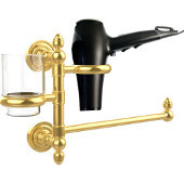  Dottingham Collection Hair Dryer Holder and Organizer, Unlacquered Brass