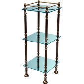  Three Tier Etagere with 14 Inch x 14 Inch Shelves, Brushed Bronze