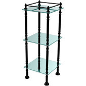  Three Tier Etagere with 14 Inch x 14 Inch Shelves, Matte Black