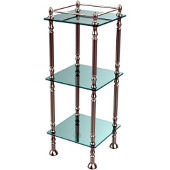  Three Tier Etagere with 14 Inch x 14 Inch Shelves, Satin Nickel