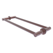  Fresno Collection Pair of Towel Bars For Back to Back On Glass Panel in Antique Copper, 24'' W x 3'' D x 1-3/4'' H