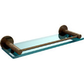  Fresno Collection 16'' Glass Shelf with Gallery Rail, Premium Finish, Rustic Bronze