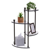  Foxtrot Collection 4-Tier Glass Wall Shelf in Oil Rubbed Bronze, 16'' W x 8-1/2'' D x 22'' H