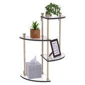  Foxtrot Collection 4-Tier Glass Wall Shelf in Antique Pewter, 16'' W x 8-1/2'' D x 22'' H