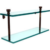  Foxtrot Collection 16'' Double Glass Shelf, Premium Finish, Venetian Bronze