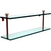  Foxtrot Collection 22'' Double Glass Shelf, Premium Finish, Satin Nickel