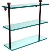  Foxtrot Collection 16'' Triple Glass Shelf, Premium Finish, Antique Copper
