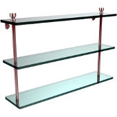  Foxtrot Collection 22'' Triple Glass Shelf, Standard Finish, Polished Chrome