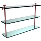  Foxtrot Collection 22'' Triple Glass Shelf, Premium Finish, Satin Chrome