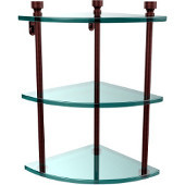 Foxtrot Collection Triple Corner Glass Shelf, Premium Finish, Antique Copper