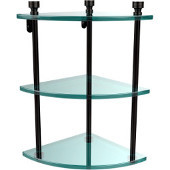  Foxtrot Collection Triple Corner Glass Shelf, Premium Finish, Oil Rubbed Bronze