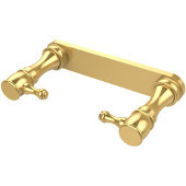  Traditional Style Rollerless Toilet Tissue Holder, Unlacquered Brass