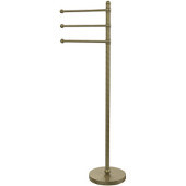  49 Inch Towel Stand with 3 Pivoting Arms, Antique Brass