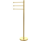  49 Inch Towel Stand with 3 Pivoting Arms, Polished Brass